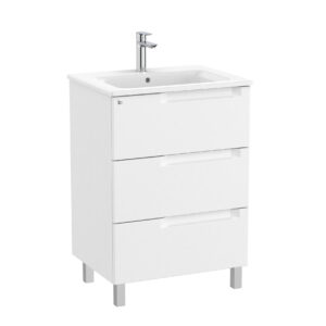 Roca Aleyda 600 x 460mm Standard 3 Drawer Unit Only - Matt White (excl. basin)