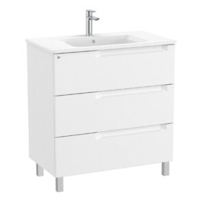Roca Aleyda 800 x 460mm Standard 3 Drawer Unit Only - Matt White (excl. basin & countertop)
