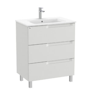 Roca Aleyda 800 x 460mm Standard 3 Drawer Unit Only - Pebble Grey (excl. basin & countertop)