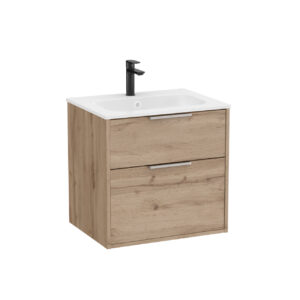 Roca Optica 600mm Vanity Unit 2 Drawer Only - Walnut