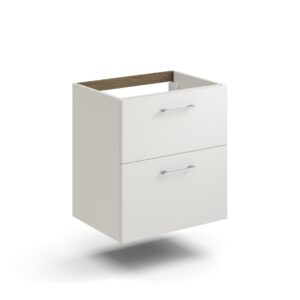Ellis Novo 2 Drawer Vanity Unit 600 x 455 x 645mm - Platinum White (excl. basin)