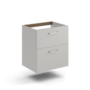 Ellis Novo 2 Drawer Vanity Unit 600 x 455 x 645mm - Light Grey (excl. basin)