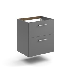 Ellis Novo 2 Drawer Vanity Unit 600 x 455 x 645mm - Dust Grey (excl. basin)
