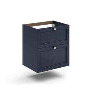 Ellis Kensington 2 Drawer Vanity Unit 600 x 455 x 645mm - Inky Indigo (excl. basin)