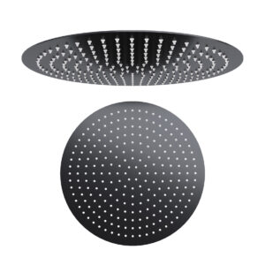 Elisa 400mm Round Fixed Head - Matt Black
