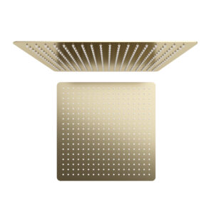 Elisa 400mm Square Fixed Head - Brushed Brass