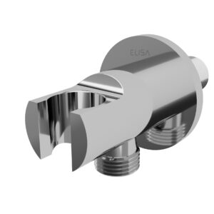 Elisa Round Wall Outlet with Combined Shower Holder - Chrome