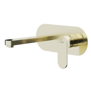 Elisa Antonella Wall Mounted Basin Mixer - Brushed Brass