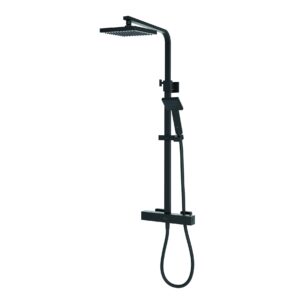 Aqualisa AQ Square Shower Column with Safe Touch for HP/Combi use - Matt Black