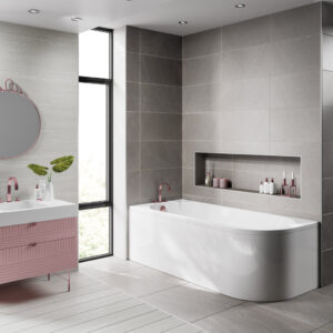 Trojan J Shaped 1500 x 750mm Left hand Bath