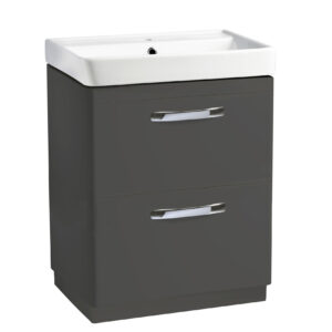 Tavistock Compass 600 Floor Standing Unit with Two Drawers - Gloss Clay