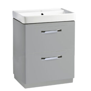Tavistock Compass 600 Floor Standing Unit with Two Drawers - Gloss Light Grey