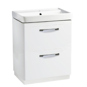 Tavistock Compass 600 Floor Standing Unit with Two Drawers - Gloss White