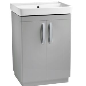 Tavistock Compass 600 Floor Standing Unit with Doors - Gloss Light Grey