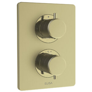 Elisa Rosa Dual Outlet Concealed Mixer - Brushed Brass