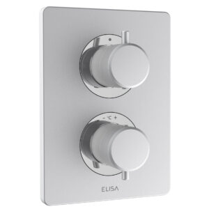 Elisa Rosa Dual Outlet Concealed Mixer - Satin Chrome
