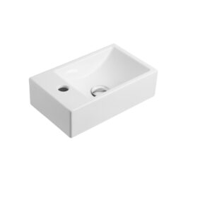 Tavistock Matrix Basin 370 x 230mm Cloakroom Basin Left Hand Tap Hole - White