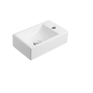 Tavistock Matrix Basin 370 x 230mm Cloakroom Basin Right Hand Tap Hole - White