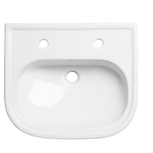Tavistock Lansdown 490mm Semi Countertop Basin 2TH Standard Depth - White