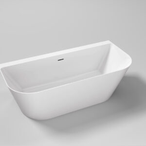 Trojan Darlington D Shape Floorstanding Bath 1700 x 800mm - Plain Overflow - White - No Tap Holes