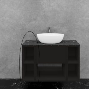 Britton Hackney 200mm Link Wall Mounted Unit - Matt Black