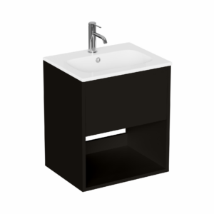 Britton Hackney 500mm Wall Mounted Basin Unit - Matt Black
