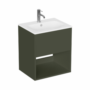 Britton Hackney 500mm Wall Mounted Basin Unit - Earthy Green