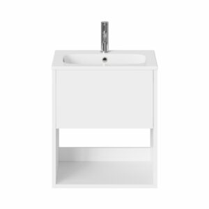 Britton Hackney 500mm Wall Mounted Basin Unit - Gloss White