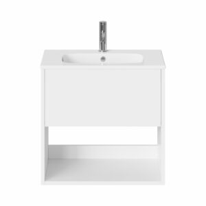 Britton Hackney 600mm Wall Mounted Basin Unit - Gloss White