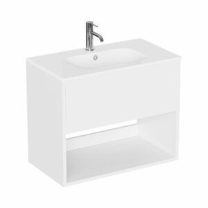 Britton Hackney 700mm Wall Mounted Basin Unit - Gloss White