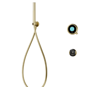 Elisa Intuition Divert Concealed Smart Hand Shower, Fixed Wall Head & Remote for Gravity - Brass