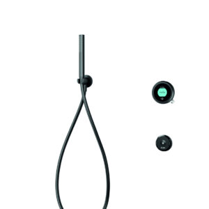 Elisa Intuition Divert Concealed Smart Hand Shower, Fixed Ceiling Head & Remote for HP/Combi - Black