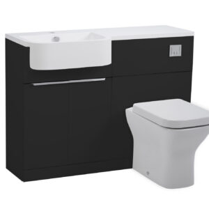 Tavistock Match 1200 L/H Furniture Unit inc Two Door Vanity Unit & WC Unit exc Cistern - Gloss Clay