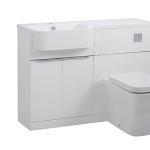 Tavistock Match 1200 L/H Furniture Unit inc Two Door Vanity Unit & WC Unit ex Cistern - Gloss White