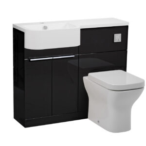Tavistock Match 1000 L/H Furniture Unit inc Two Door Vanity Unit & WC Unit exc Cistern - Gloss Clay