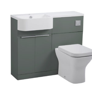 Tavistock Match 1000 L/HFurniture Unit inc Two Door Vanity Unit, WC Unit ex Cistern-Viridian Green