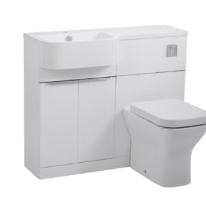 Tavistock Match 1000 L/H Furniture Unit inc Two Door Vanity Unit & WC Unit exc Cistern - Gloss White