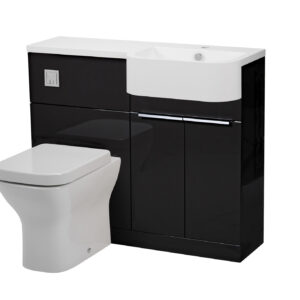 Tavistock Match 1000 R/H Furniture Unit inc Two Door Vanity Unit & WC Unit exc Cistern - Gloss Clay