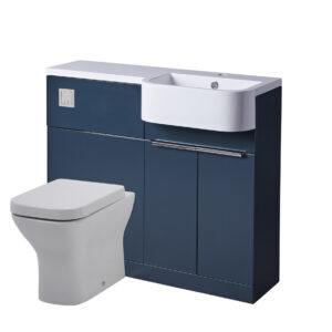 Tavistock Match 1000 R/H Furniture Unit inc Two Door Vanity Unit & WC Unit exc Cistern - Oxford Blue