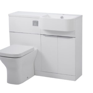 Tavistock Match 1000 R/H Furniture Unit inc Two Door Vanity Unit & WC Unit exc Cistern - Gloss White
