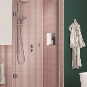 Kudos Pinnacle8 1000mm Level Access Collection Hinged Door - Left Hand - Silver