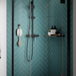 Kudos Pinnacle8 1200mm Hinged Corner Door - Right Hand - Black