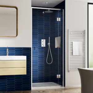 Kudos Pinnacle8 760mm Hinged Recess Door - Right Hand - Silver