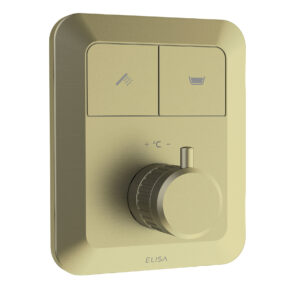Elisa Emilie Push Button Dual Outlet Concealed Mixer Valve - Brushed Brass