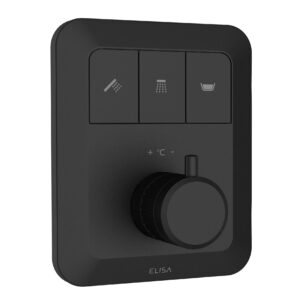 Elisa Emilie Push Button Triple Outlet Concealed Mixer Valve - Matt Black