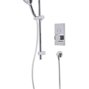 Tavistock Axiom Single Function Push Button Shower System With Riser Kit - Chrome