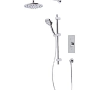Tavistock Axiom Dual Function Push Button Shower System With Head And Riser Kit - Chrome