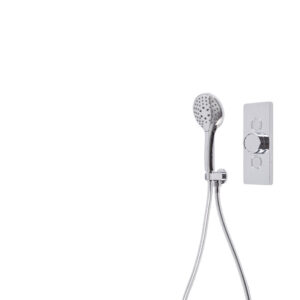 Tavistock Axiom Dual Function Push Button Shower System With Head And Outlet - Chrome