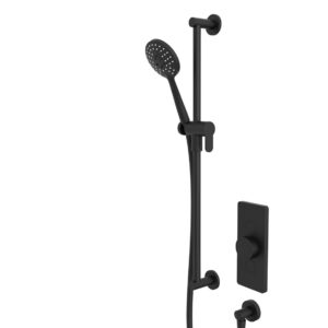 Tavistock Axiom Dual Function Shower System With With Riser Kit & Overhead Shower - Black