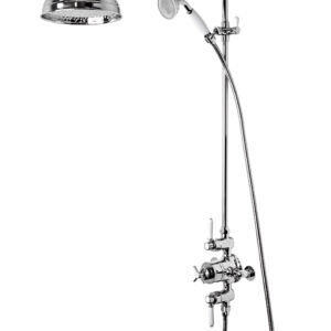 Tavistock Cheltenham Dual Function Exposed Shower System with fixed head and handset - Chrome